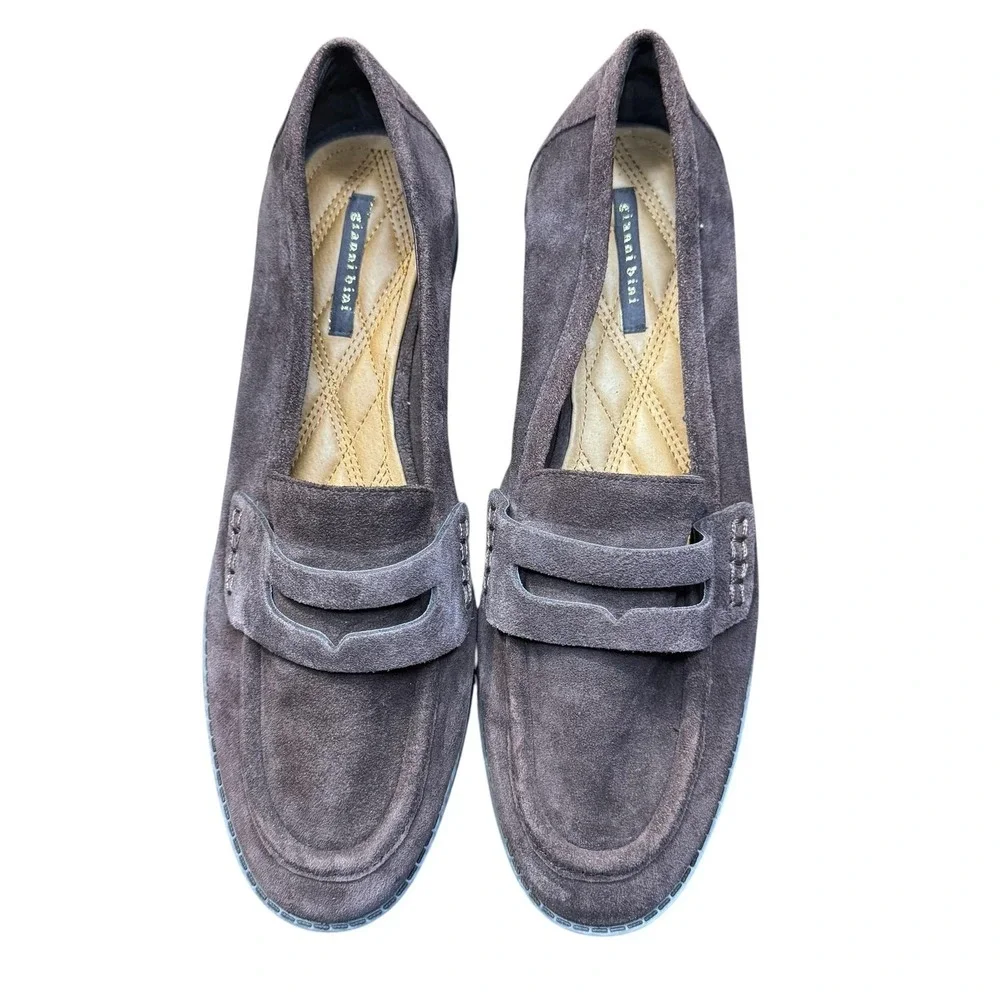 Gianni Bini Shoes Womens Size 10 Gray Suede Loafer Flats Comfort Casual